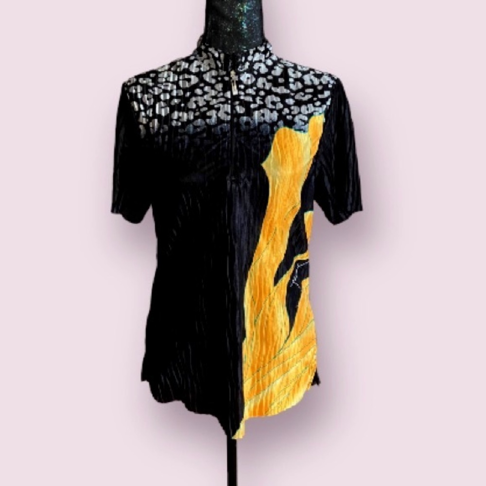 Jamie Sadock Short Sleeve Abstract and Animal Printed Polo